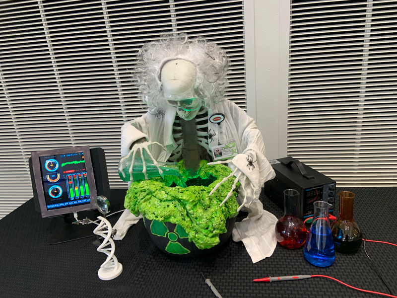 Mad scientist themed pumpkin